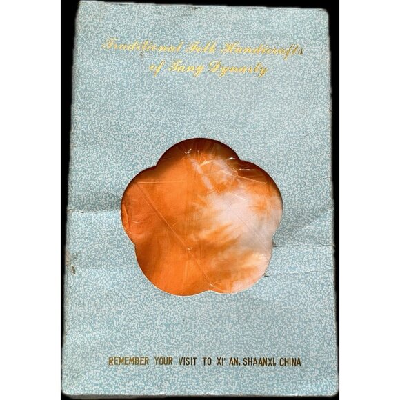 100% Silk tie dye Bright Orange Color scarf square 33”x33” Soft Hand Rolled Hem - Picture 13 of 14